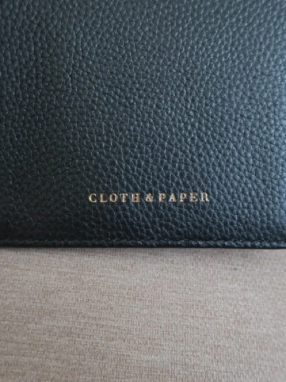 CLOTH & PAPER: Black Leather Zipfolio Organizer